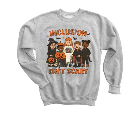 Inclusion Isn?t Scary, a Sport Grey Youth Crewneck Sweatshirt