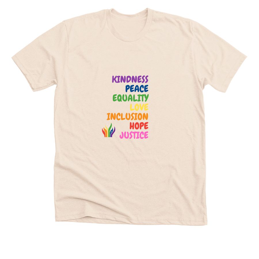 Inclusive Connections Apparel, a Heather Soft Cream Premium Unisex Tee