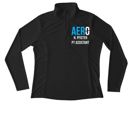 Aero, a Black Women's Performance Quarter Zip Pullover