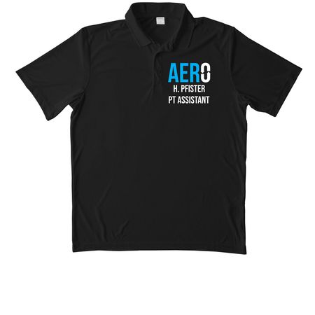 Aero, a Black Unisex Performance Polo