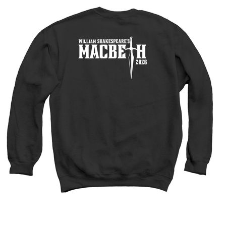 Macbeth Merch, a Black Crewneck Sweatshirt