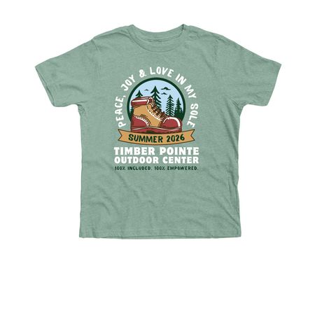 Summer 2026 Shirt- Youth White Font, a Heather Dusty Blue Premium Youth Tee
