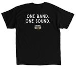 One Band. One Sound., a Black Classic Unisex Tee (back-view)