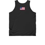 ROCKIES, a Black Classic Unisex Tank Top (back-view)