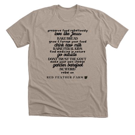 Homesteader's List, a Heather Stone Premium Unisex Tee