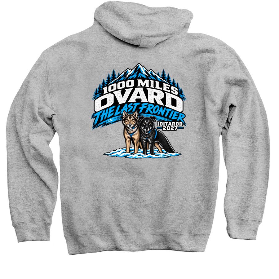 Ovard The Last Frontier, a Sport Grey Pullover Hoodie (back-view)