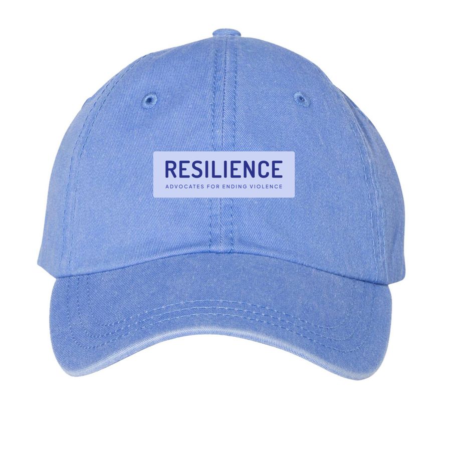 Rooted in Resilience, a Periwinkle Printed Pigment Dye Baseball Cap