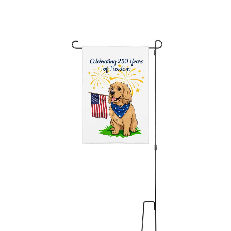 Freedom Flag, a White 12" x 18" Yard Flag with Stake