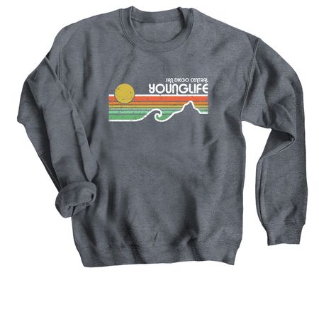 Young Life San Diego Central, a Dark Heather Crewneck Sweatshirt