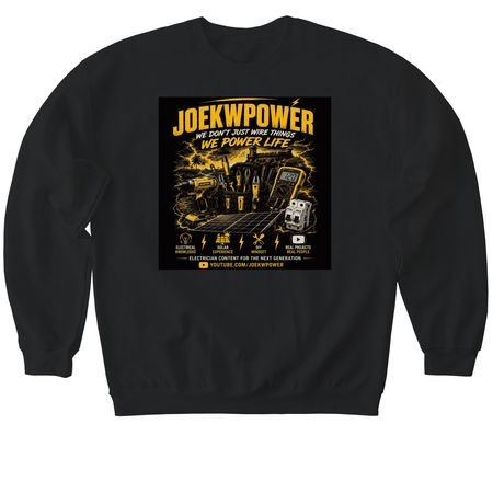 We Dont Just Wire Things We Power Life, a Black Softstyle Crewneck Sweatshirt