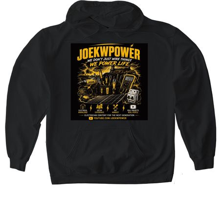 We Dont Just Wire Things We Power Life, a Black Gildan Softstyle Pullover Hoodie
