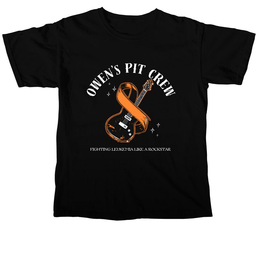 Owen's Pit Crew - Rockstar Fighter, a Black Comfort Colors Unisex Tee