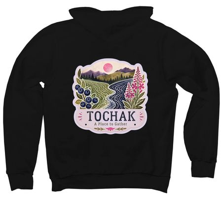 Tochak&nbsp;, a Black Premium Pullover Hoodie (back-view)