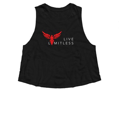 Women's Tanks&nbsp;, a Solid Black Blend Women?s Cropped Racerback Tank