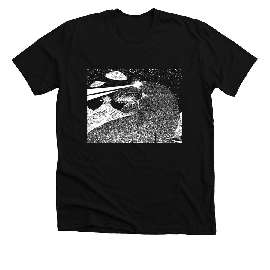 "Dinosaurus of Mars", a Solid Black Blend Premium Unisex Tee