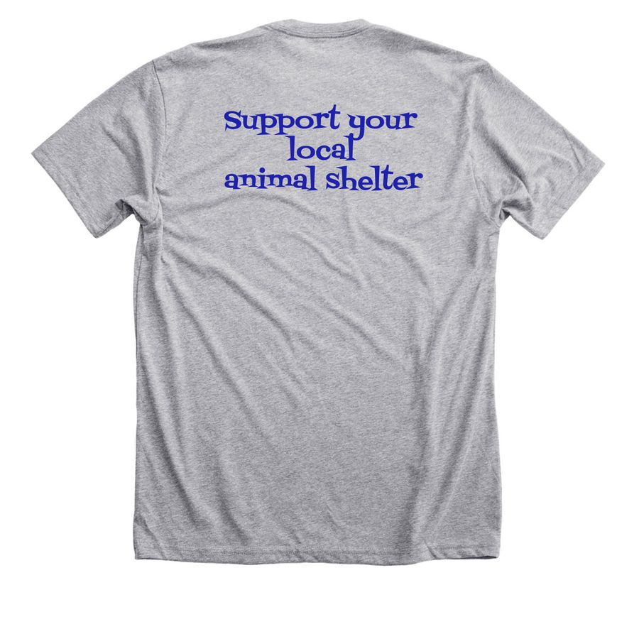 Dogs! Because people suck, a Athletic Heather Premium Unisex Tee (back-view)