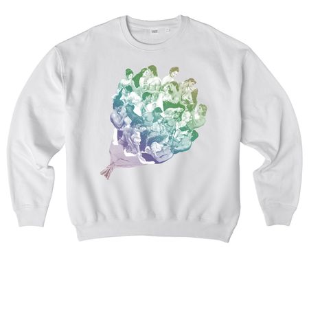 Kleypas Bouquet - Rainbow, a White Stanley/Stella Ledger Dry Crewneck Sweatshirt