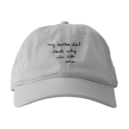 My Brother Died... Hat., a Dolphin Printed Eco Baseball Cap