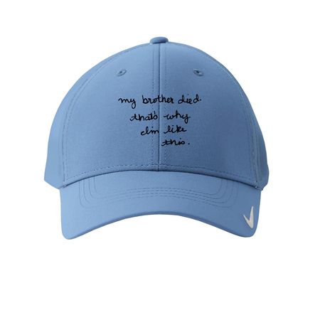 My Brother Died... Hat., a Valor Blue Printed Nike Dri-FIT Legacy Performance Cap