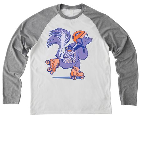 Too Stinking Cute to Pollute, a Aluminum Grey/ Bright White Allmade Eco Triblend Colorblock Raglan Long Sleeve Tee