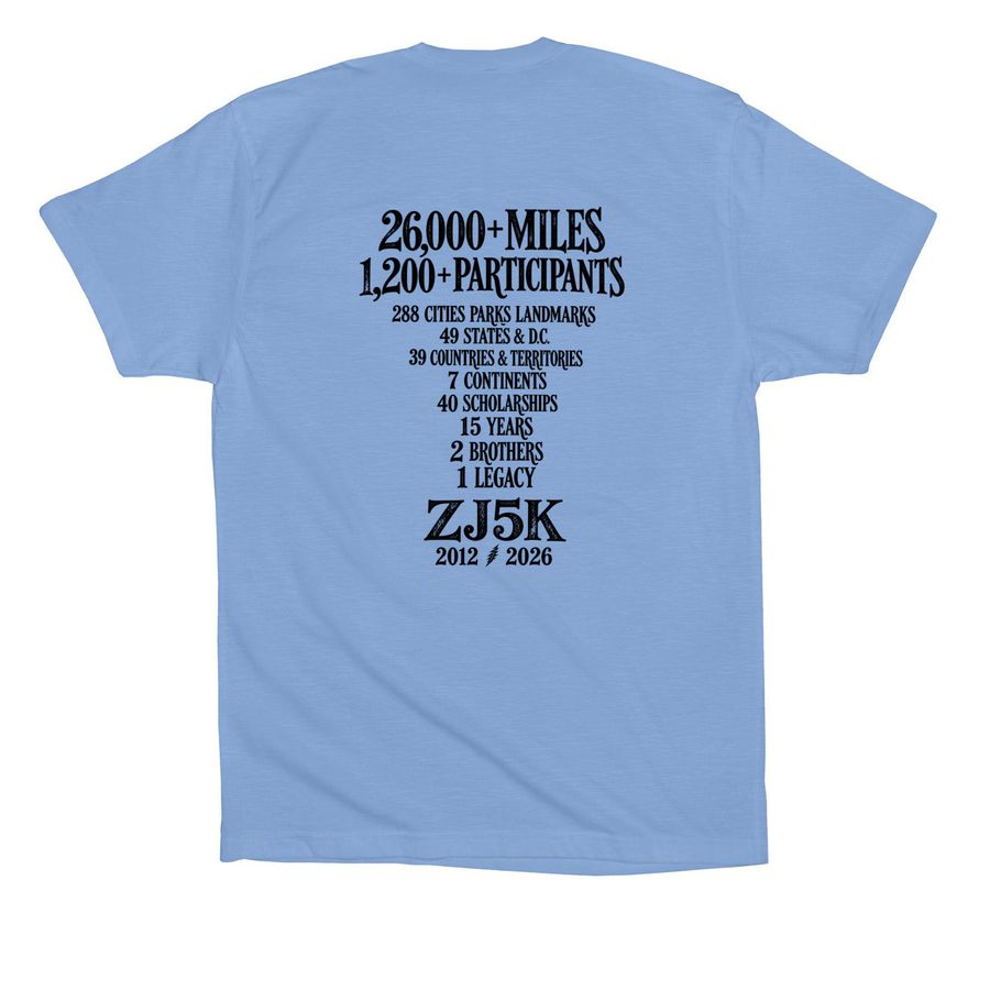 2026 Legacy Shirt -with extra Graphic on back, a Carolina Blue Premium Cotton Tee (back-view)