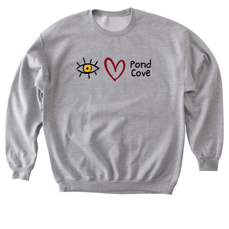 Eye Heart Pond Cove, a Sport Grey Softstyle Crewneck Sweatshirt