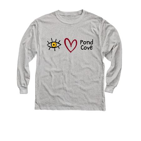 Eye Heart Pond Cove, a Sport Grey Youth Long Sleeve Tee