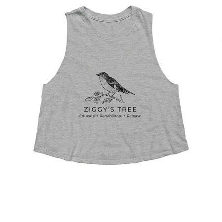 Ziggy?s Tree Tanks, a Athletic Heather Women's Cropped Racerback Tank