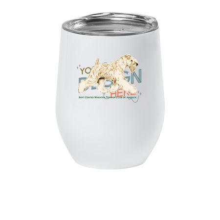 SCWTCA Gaiting Wheaten Logo, a White Insulated Wine Cup