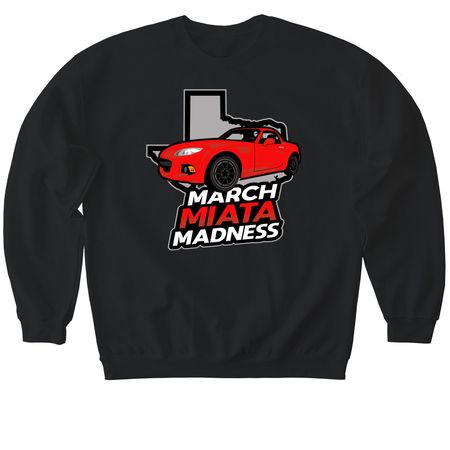 March Miata Madness, a Black Softstyle Crewneck Sweatshirt