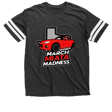 March Miata Madness, a Vintage Smoke / White Football Jersey Tee