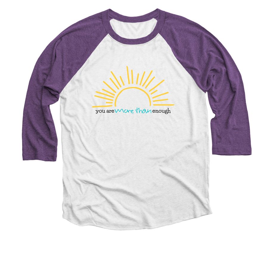 Special Edition - Baseball Tee, a Purple Rush and Heather White 3/4 Sleeve Baseball Tee