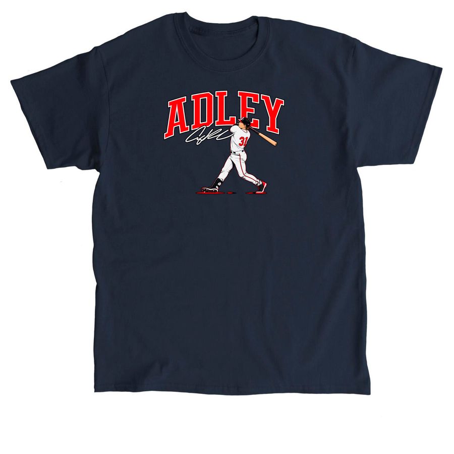 Adley Rutschman Boston Res Sox Slugger Swing, a Navy Classic Unisex Tee