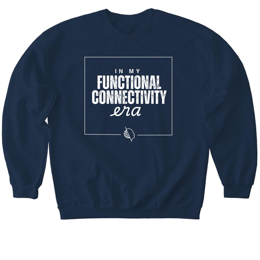 In My Functional Connectivity Era Apparel, a Navy Softstyle Crewneck Sweatshirt