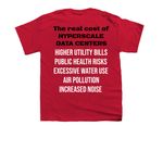 Stop Hyperscale Data Centers in Muscogee Co., a Red Youth Unisex Tee (back-view)