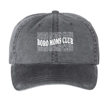MOMS Club Hats, a Black Printed Pigment Dye Baseball Cap