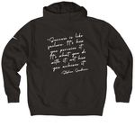 Theatre Quotes: Stephen Sondheim, a Black Nike Club Fleece Zip Up Hoodie (back-view)