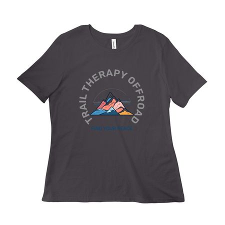 Trail Therapy Peace Found, a Dark Grey Women?s Relaxed Cotton Tee