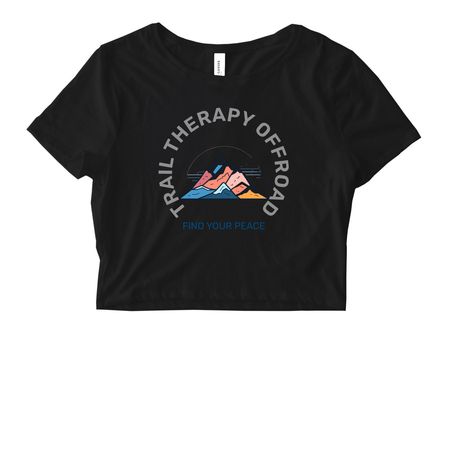 Trail Therapy Peace Found, a Black Women's Fitted Cropped Tee