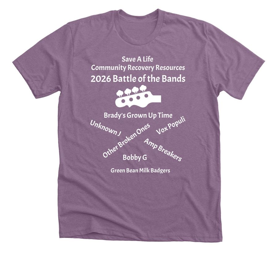 3rd Annual Battle of the Bands Tee, a Heather Purple Premium Unisex Tee