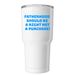 30oz TUF Tumbler&nbsp;, a White Insulated Tumbler (back-view)