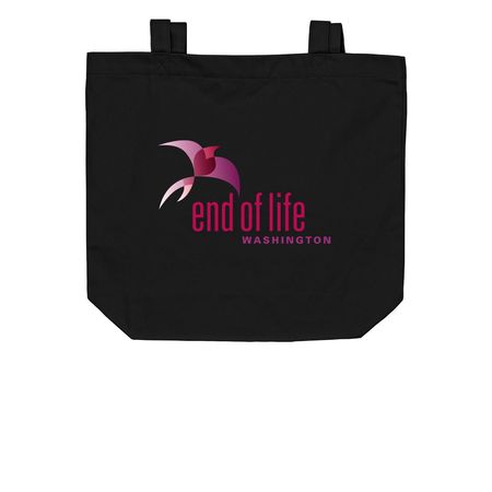 End of Life Washington Logo Totes, a Black Organic Cotton Tote Bag