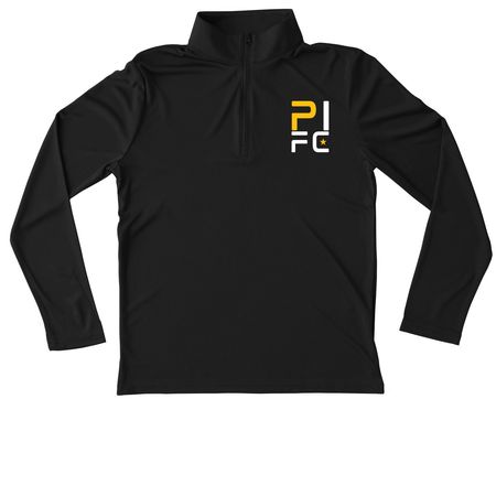 PIFC - Performance/Moisture Wicking, a Black Youth Performance Quarter Zip Pullover