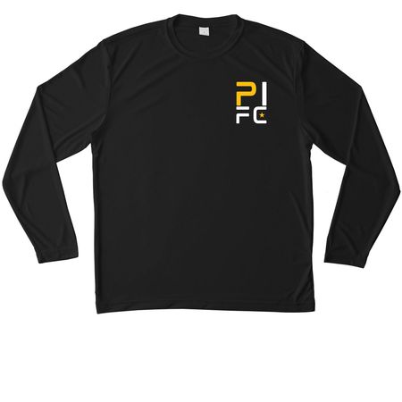 PIFC - Performance/Moisture Wicking, a Black Unisex Performance Long Sleeve Tee