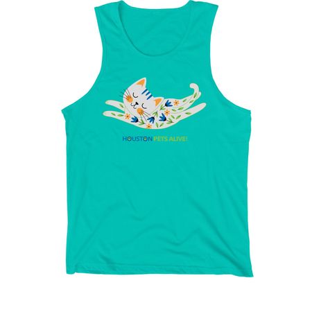 Petal Paws, a Teal Premium Cotton Tank