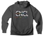 Literally iconic pride merch, a Asphalt Premium Heavyweight Pullover Hoodie (back-view)