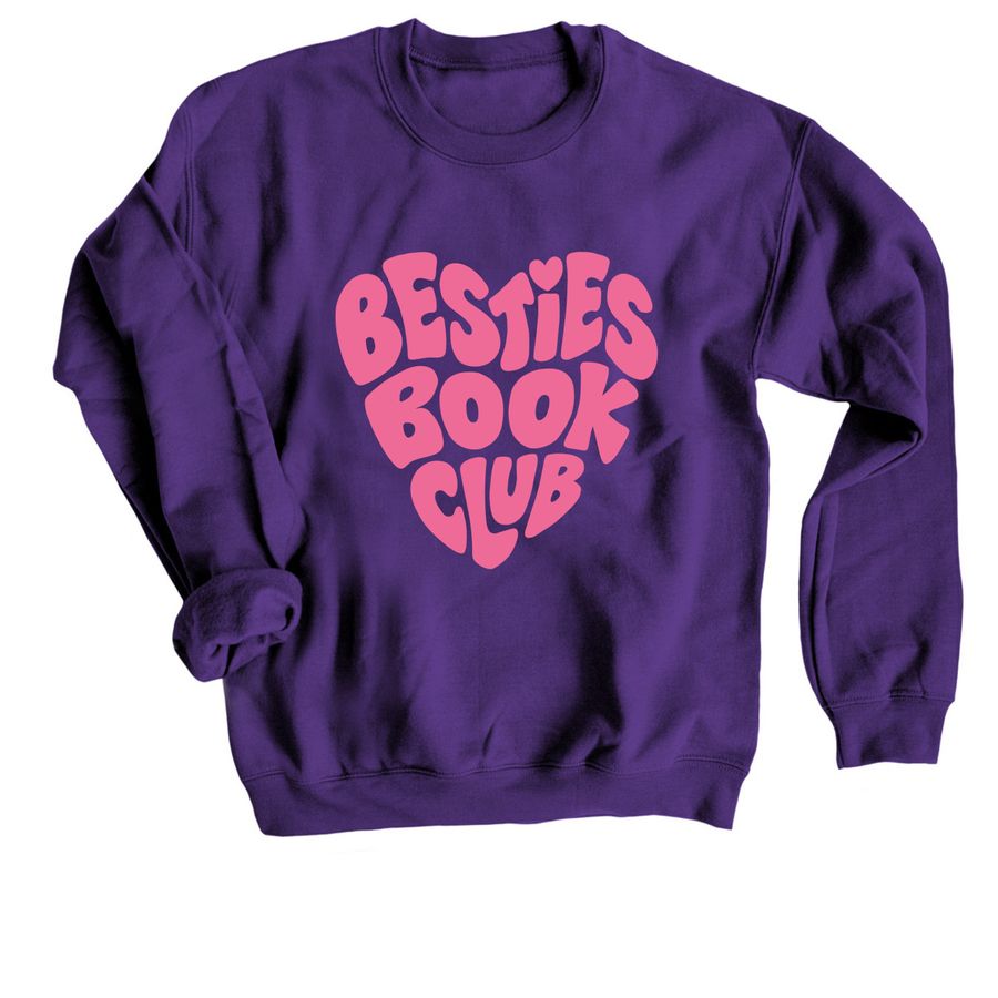 Besties Book Club (pink logo), a Purple Crewneck Sweatshirt