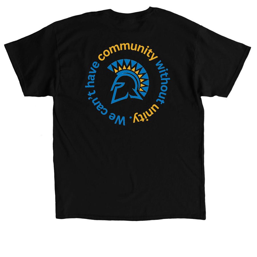 SJSU Community Logo, a Black Classic Unisex Tee (back-view)