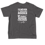 Toddler State Logo with Dolly Quote, a Charcoal Toddler Tee (back-view)