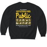 Keep Public Lands Public, a Black Softstyle Crewneck Sweatshirt (back-view)